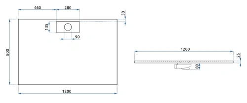 Душевой поддон Rea Bazalt Long white 80*120 K3321