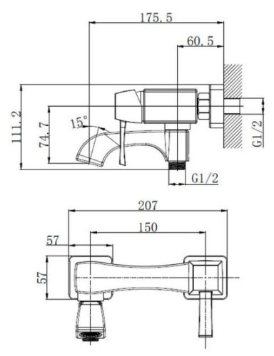 Cмеситель для ванны Caprigo Diamante 50-010-oro