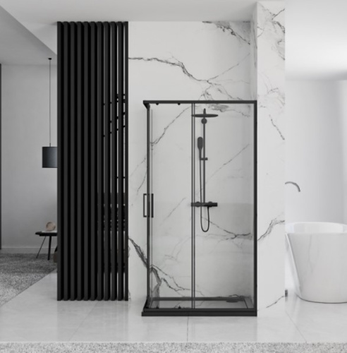 Душевой уголок Rea Punto Black 80x100 K4806