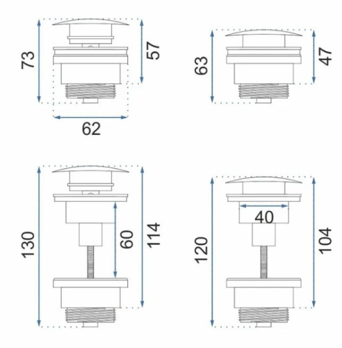 Донный клапан для раковины Rea antique gold A8110 универсальный