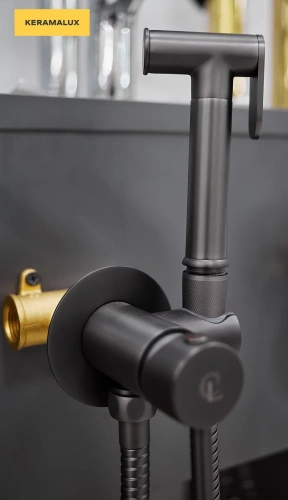 Гигиенический душ CeramaLux KRS/008 вороненая сталь