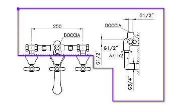 Смеситель для ванны Nicolazzi C2503DX