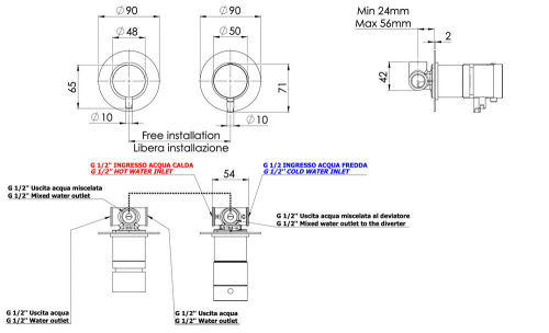 Смеситель для душа Remer X Style XT96RP, медь брашированная