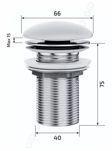 Донный клапан для раковины керамический Gid Bl100 без перелива