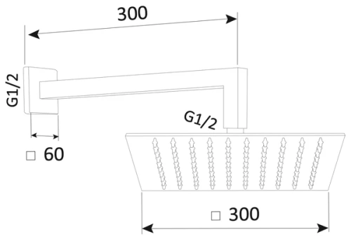 Верхний душ с кронштейном Mariani B0015Q0500