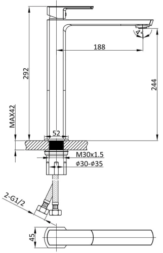 Смеситель для раковины Vincea Next VBF-1N2BG