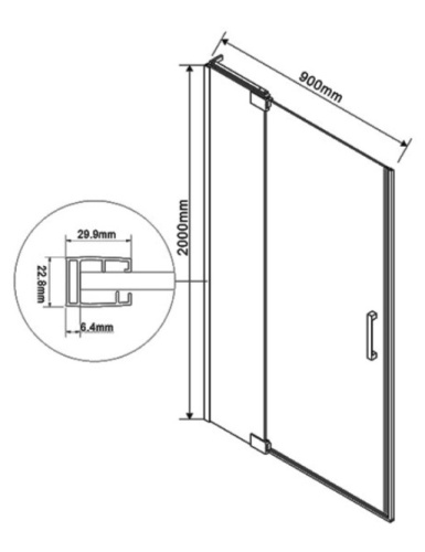Душевая дверь Vincea Extra VDP-1E8090CG