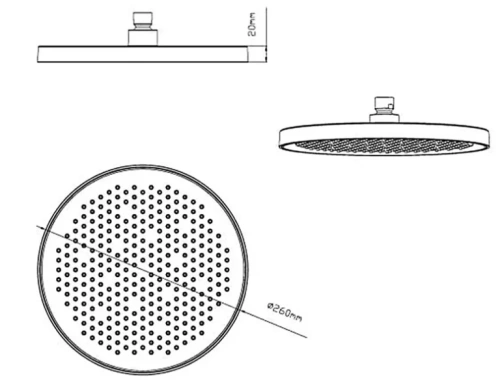 Верхний душ с держателем Vincea VSHD-42CCH