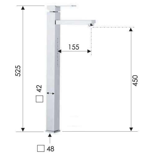 Смеситель для раковины Remer Qubika Q11LXXL