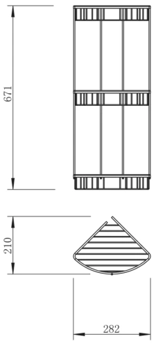 Полка тройная угловая решетка Vivi Felice F03 BRONZO