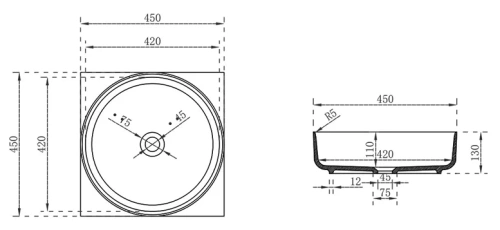 Умывальник Vincea Solid Surface VBS-6S16MW