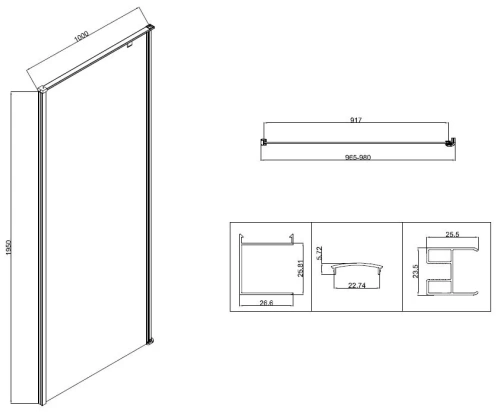 Душевой уголок Vincea Slim-N VSR-5SN1010CLB