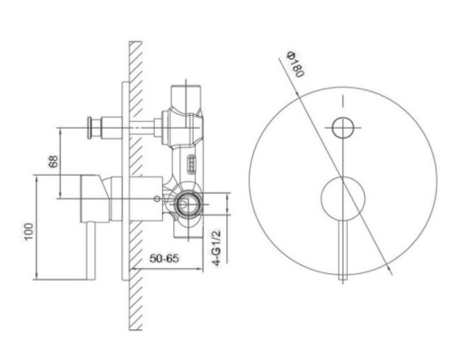 Cмеситель для душа Caprigo Don 53-051-ner