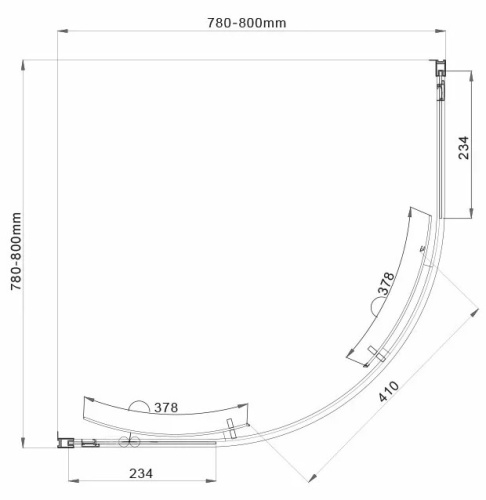 Душевой уголок Vincea Garda VSQ-1G800CL