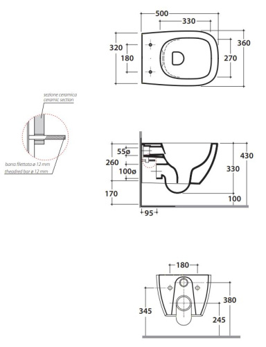Унитаз подвесной Globo Genesis GNS03BI