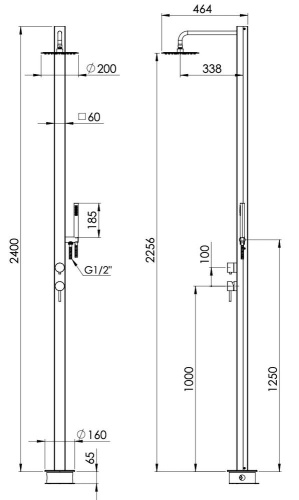 Душевая система напольная Remer SS331Q2L7MMUFM20