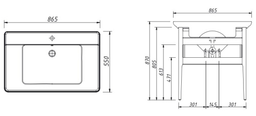 Тумба напольная Caprigo Jersey 85 34312-SF023