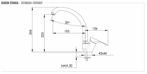 Смеситель для кухни Remer Class Line L42