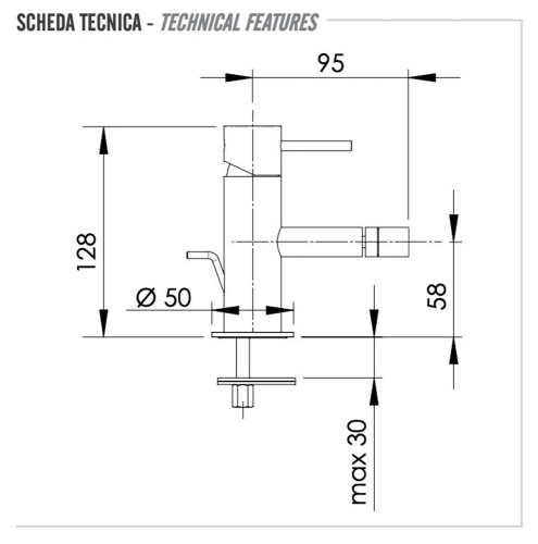 Смеситель для биде Remer X Style X20VO, бронза