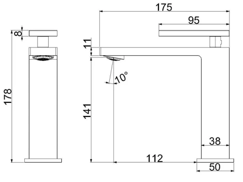 Смеситель для раковины Vincea Dice VBF-2DS1BN