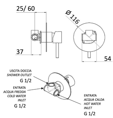 Смеситель для душа Mariani Next B00179NS