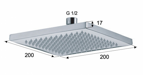Верхний душ с шарнирным соединением 20 см Remer 359SSXVX, сталь