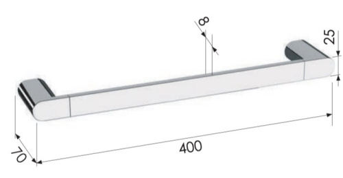 Полотенцедержатель 40 см Remer Lounge LN40NP, никель брашированный