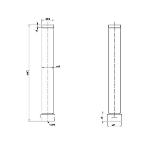 Удлинитель 20см для душ.гарнитура Caprigo 99-567-VOT