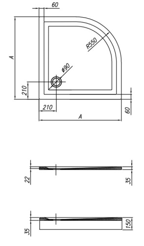 Душевой поддон Kolpa-san Macarena 90x90 R550 white 597170