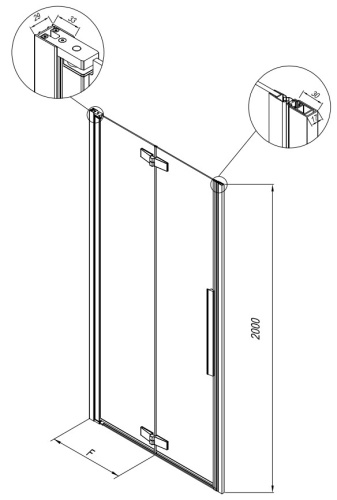 Душевая дверь Kolpa-San Polaris Fold N 100-R black transparent 516440