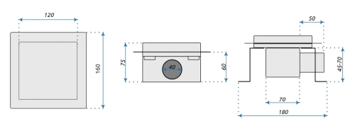 Трап для душа Rea Neo 120x120 nikiel matt G6206