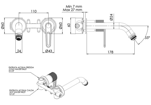 Смеситель для раковины Daniel Brooklyn BY632PDP