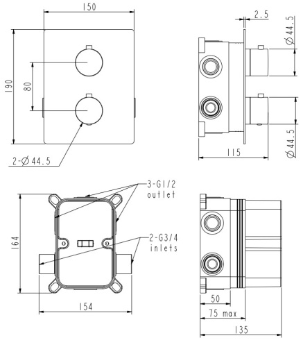 Смеситель для душа Nemo Round NM-2359BN brush nickel