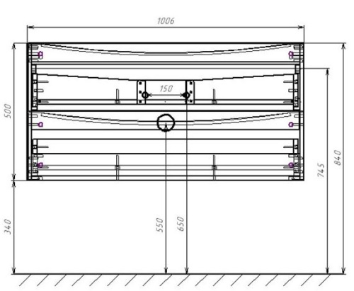 Тумба подвесная Vincea Mia 1000 Beton VMC-2MC100BT