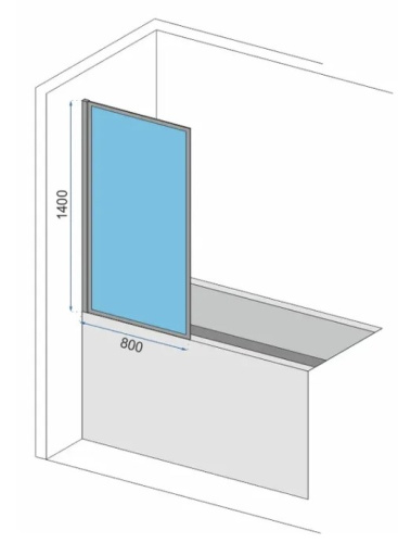 Шторка на ванную Rea Lagos Fix chrom 80 W5630