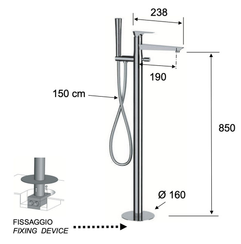 Смеситель для ванны Daniel Diva DV67815