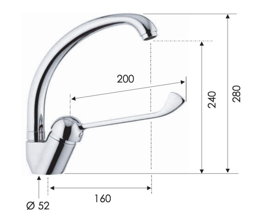 Смеситель медицинский для раковины Remer K42LL