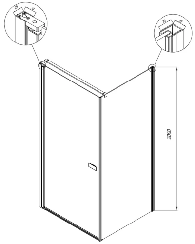 Душевая дверь Kolpa-San Andromeda D 90 black transparent 516610