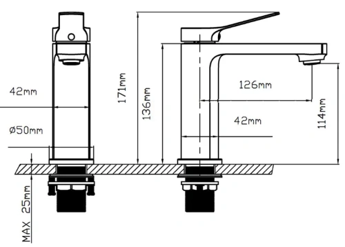 Смеситель для раковины Vincea Arco VBF-4AR01GM