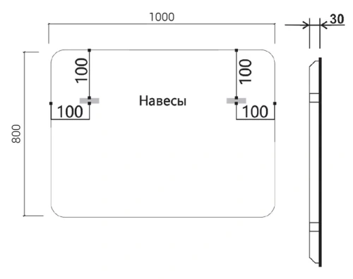 Зеркало Vincea LED 1000×800 VLM-3VC100B