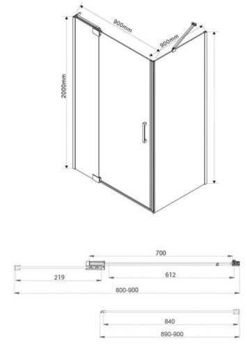 Душевой уголок Vincea Extra VSR-1E809090CL