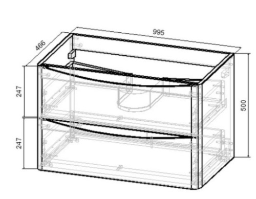 Тумба подвесная Vincea Paola 1000 V.Oak VMC-2P100VO