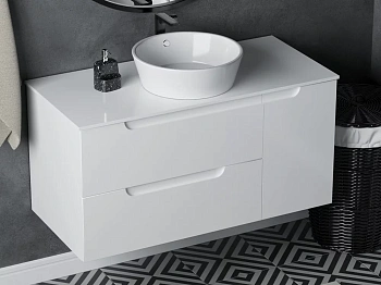 Тумба подвесная Vela Венеция 100П под столешницу белый матовый правая TU270872