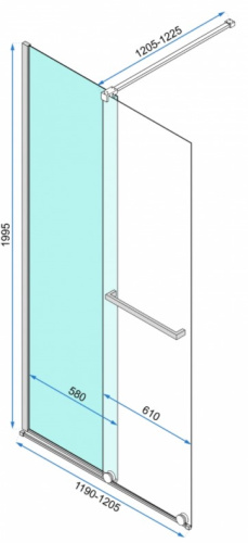 Душевая стенка Rea Cortis 120 K7211