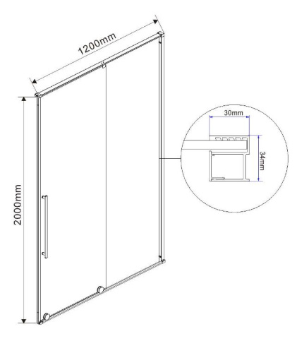 Душевая дверь Vincea Arno VPS-1A120CGB