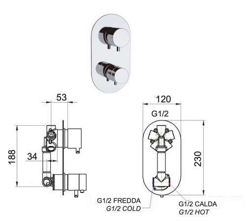 Смеситель для душа Remer Elegance NT94