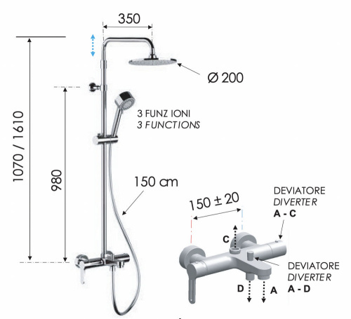 Душевая система Remer Winner W34AEC20