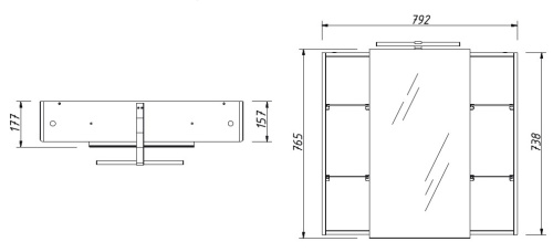 Шкаф зеркальный Caprigo Accord 80 2231-SF028