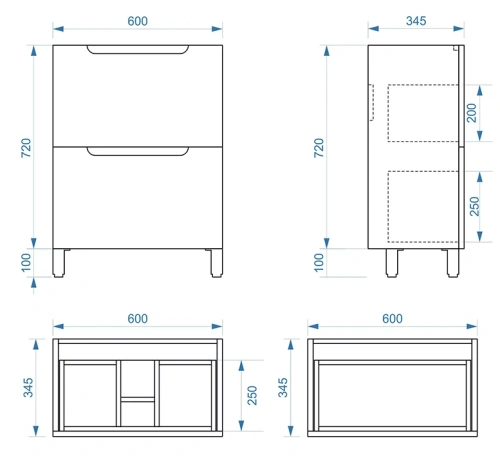 Тумба напольная Vela Венеция 60Н2 TU270682