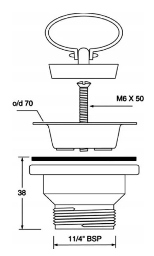Выпуск для умывальника с пробкой McAlpine HC15B